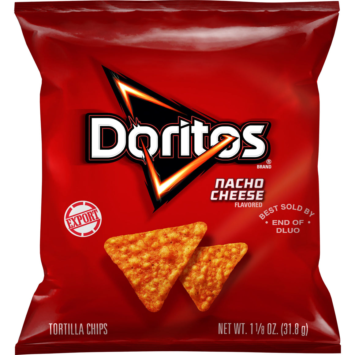 Doritos Nacho Cheese Flavored Tortilla Chips, 1.50 OZ (31.8g) - Export
