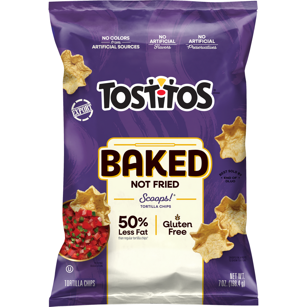 Tostitos Baked Scoops Tortilla Chips, 50% Less Fat 7 OZ (198.4g) - Export
