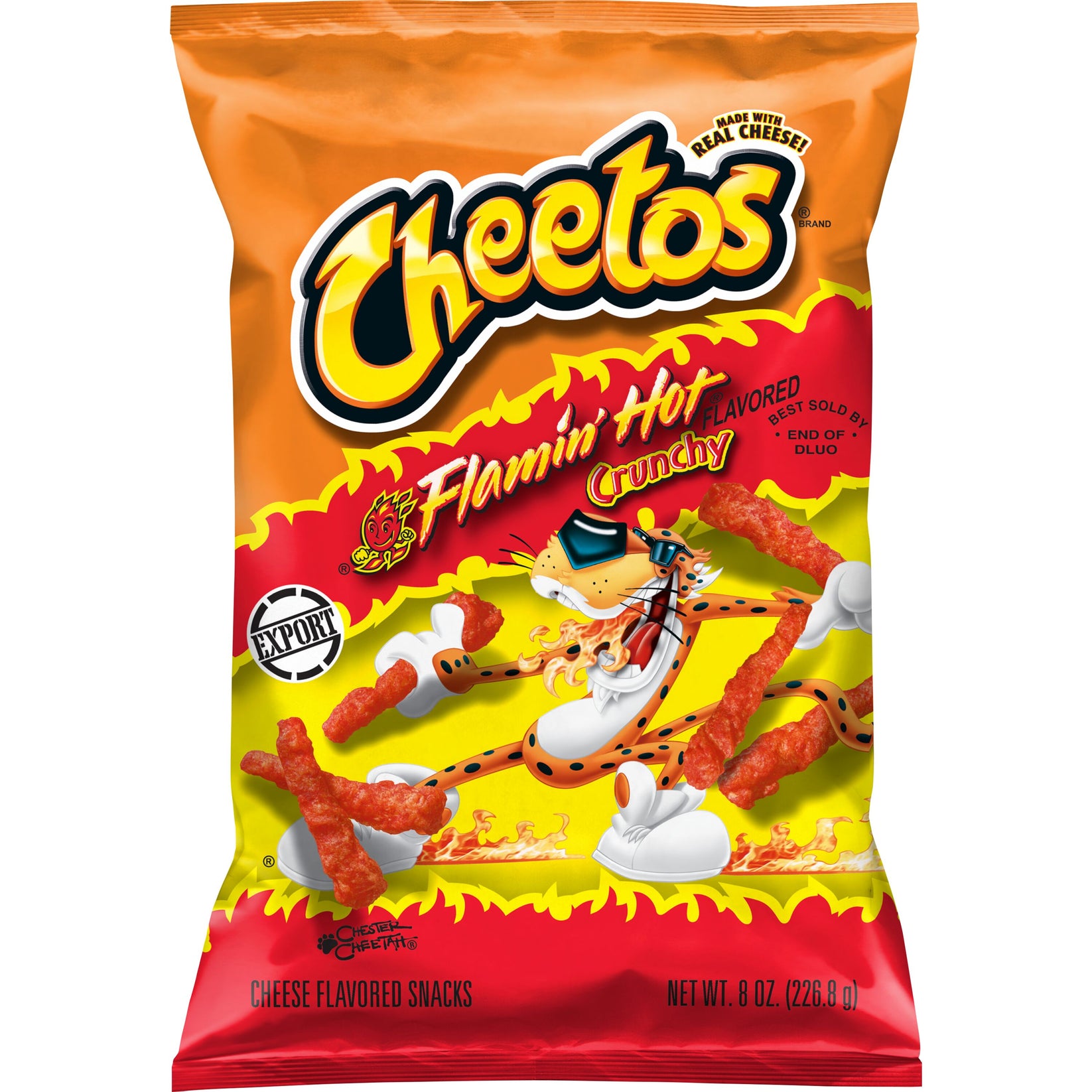 Cheetos Crunchy Flaming Hot Cheese Flavored Snack Made With Real Chee