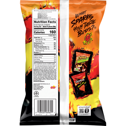 Cheetos Crunchy Flaming Hot Cheese Flavored Snack, Made with Real Cheese, 8 OZ (227g) - Export