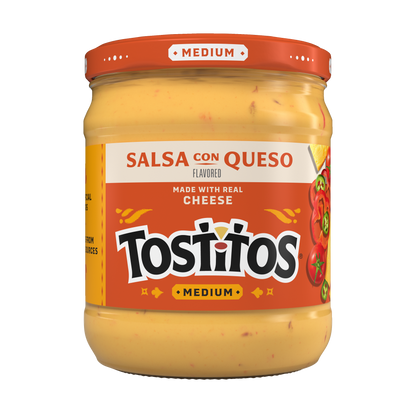 Tostitos Salsa Con Queso, Made With Real Milk & Cheese Dip , Medium 15 OZ (425g) - Export