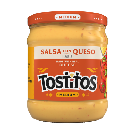 Tostitos Salsa Con Queso, Made With Real Milk & Cheese Dip , Medium 15 OZ (425g) - Export
