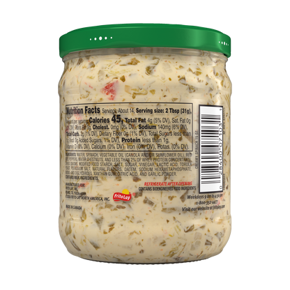Tostitos Creamy Spinach Dip, Made with Real Spinach  15 OZ (425g) - Export
