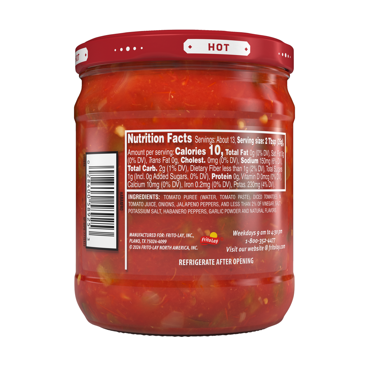 Tostitos Chunky Habanero Salsa Hot 15.5 OZ (439g) - Export