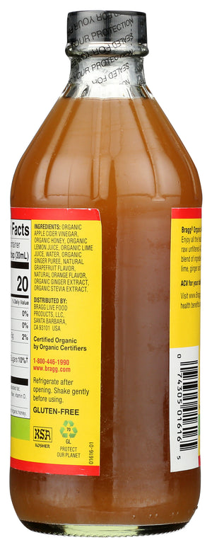 Bragg Organic Apple Cider Vinegar, Raw & Unfiltered, Citrus Ginger, Non GMO, 473ml