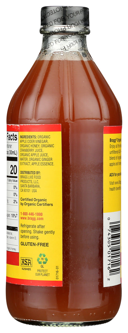 Bragg Cranberry Apple Organic Apple Cider Vinegar, Raw & Unfiltered,Non GMO, 473ml
