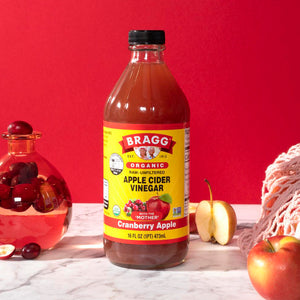 Bragg Organic Apple Cider Vinegar, Raw & Unfiltered, Cranberry Apple, Non GMO, 473ml