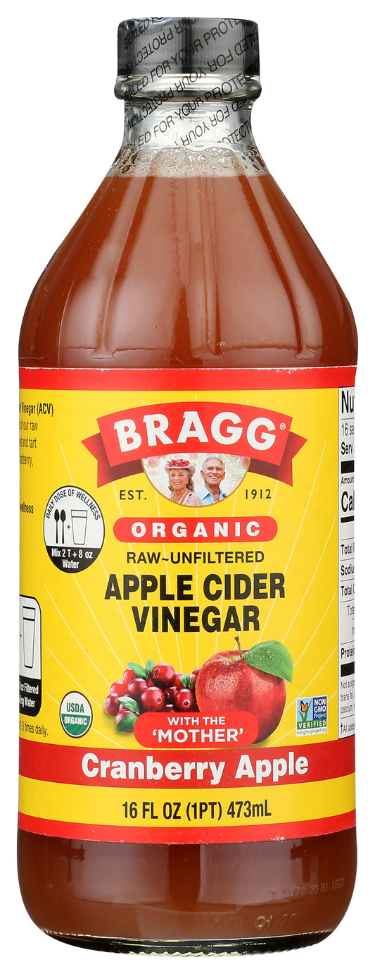 Bragg Cranberry Apple Organic Apple Cider Vinegar, Raw & Unfiltered,Non GMO, 473ml