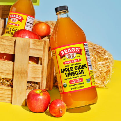 Bragg Unpasteurized Organic Apple Cider Vinegar, Raw & Unfiltered,Non GMO, 946ml