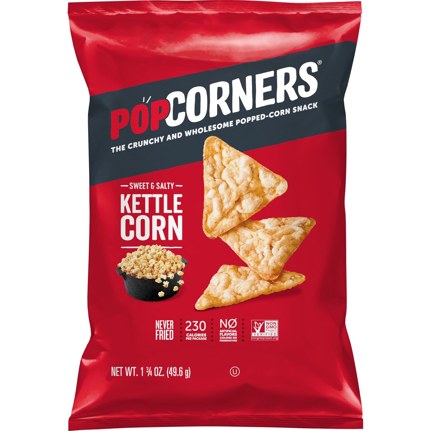 Popcorners Sweet & Salty Kettle Corn Snack, Never Fried, Non GMO 1.75 OZ (49.6g) - Export