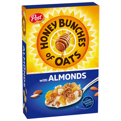 Post Honey Bunches of Oats Almond, Low Fat, with Whole Grain Cereal 340gm