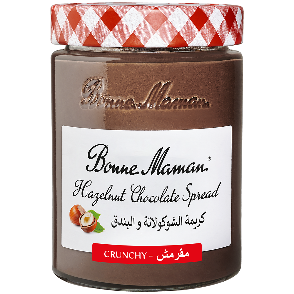Bonne Maman Hazelnut Crunchy Chocolate Spread with Cocoa, No Palm Oil, 20% Hazelnut, 360g