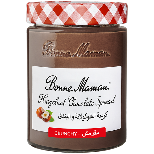 Bonne Maman Hazelnut Crunchy Chocolate Spread with Cocoa, No Palm Oil, 20% Hazelnut, 360g