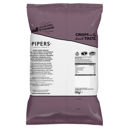 Pipers Kettle Cooked Karnataka Black Pepper & Sea Salt 150gm