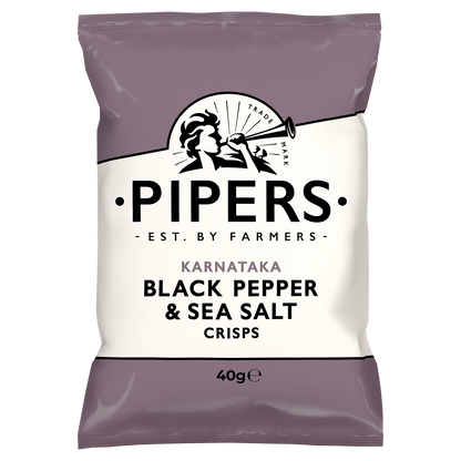 Pipers Kettle Cooked Karnataka Black Pepper & Sea Salt 40gm