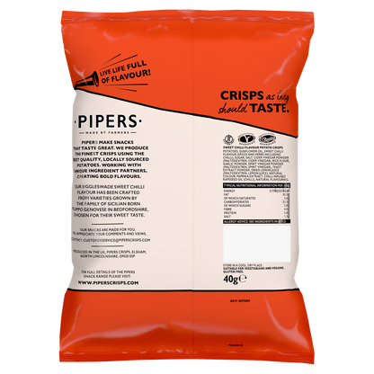 Pipers Kettle Cooked Biggleswade Sweet Chilli Crisps 40gm