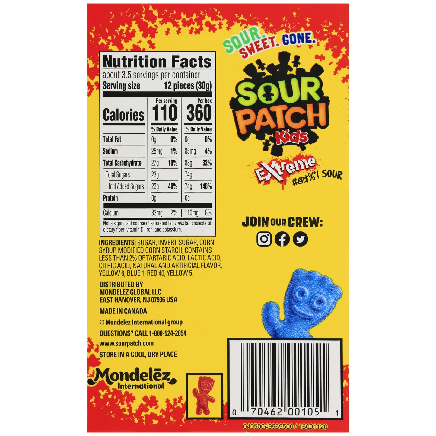 Sour Patch Kids Extreme Soft & Chewy Candy - 3.5 Oz