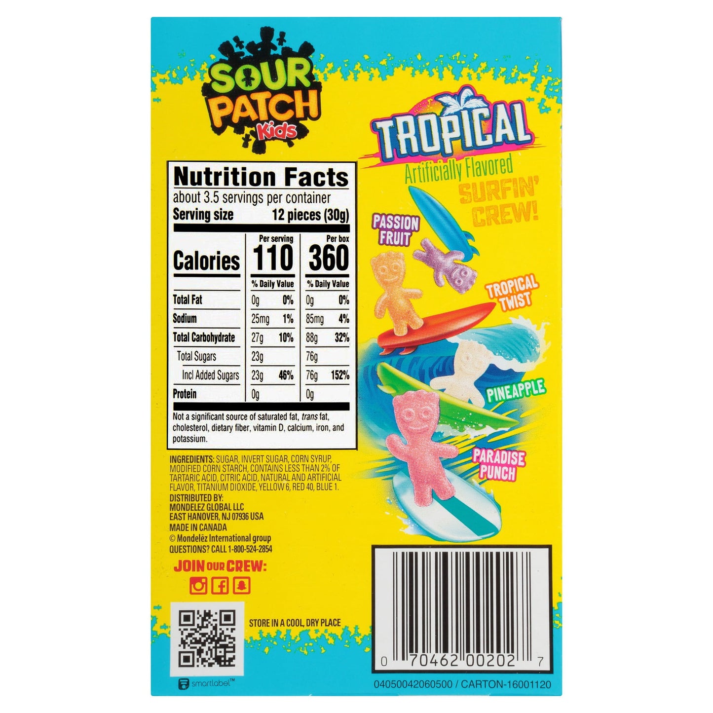 Sour Patch Kids Tropical Candy Theatre Box 3.5 Oz