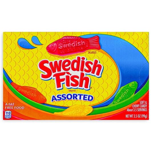 Swedish Fish Assorted Candy Theatre Box 3.5 Oz