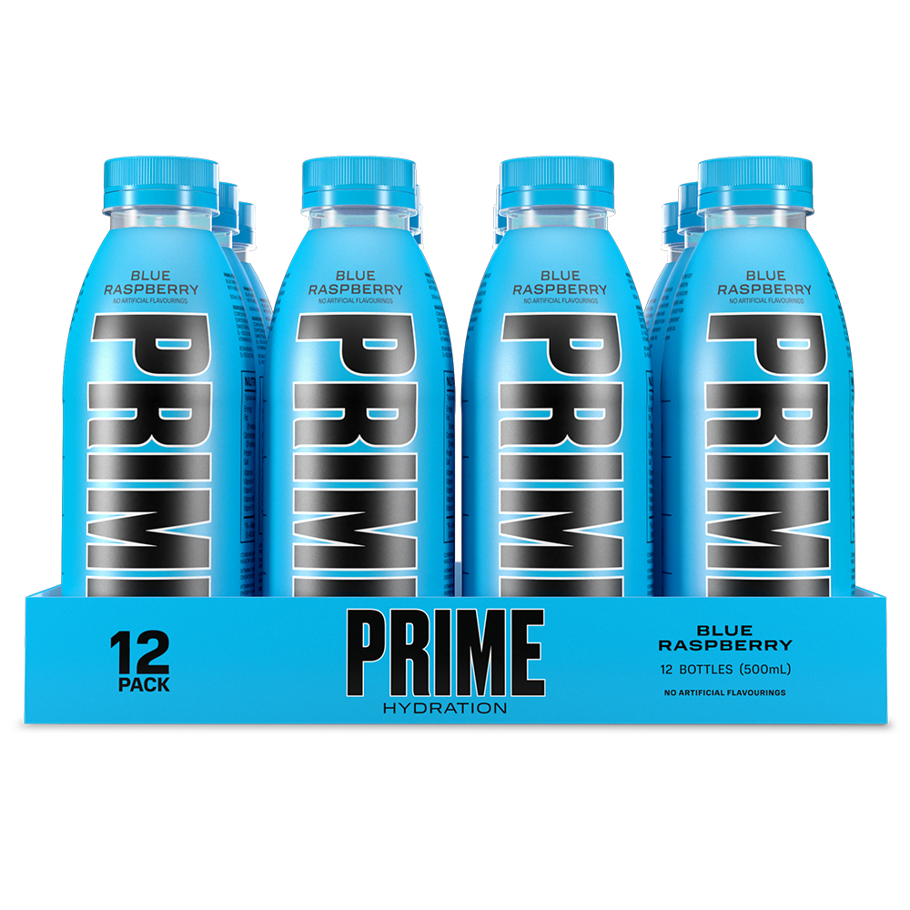 Prime Hydration Drink Blue Raspberry Flavour 500ml (Pack of 12) - Click ...