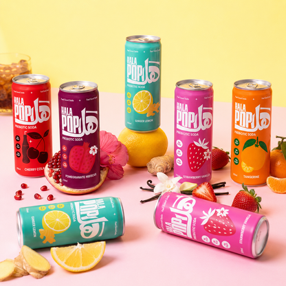 HALAPOP Probiotic Soda Variety Pack of 5 - (250mlx5)