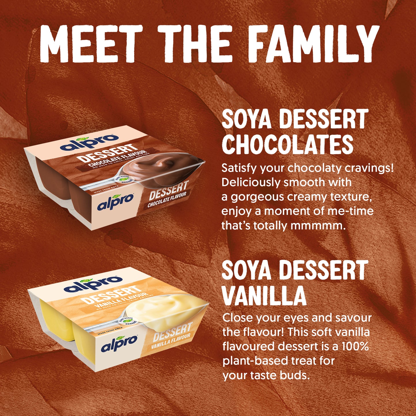 Alpro Soya Dessert Chocolate 4 x 125g, 100% Plant Based And Dairy Free, Suitable For Vegans