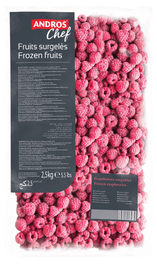 Andros Chef Frozen Raspberries 2.5Kg