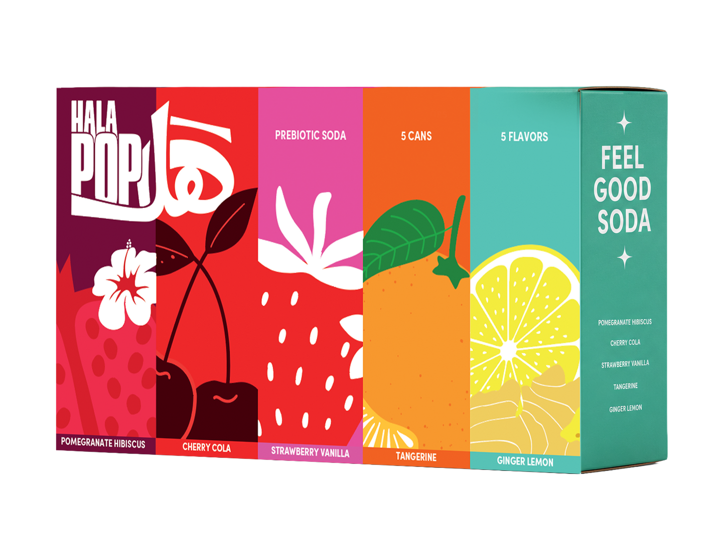 HALAPOP Probiotic Soda Variety Pack of 5 - (250mlx5)