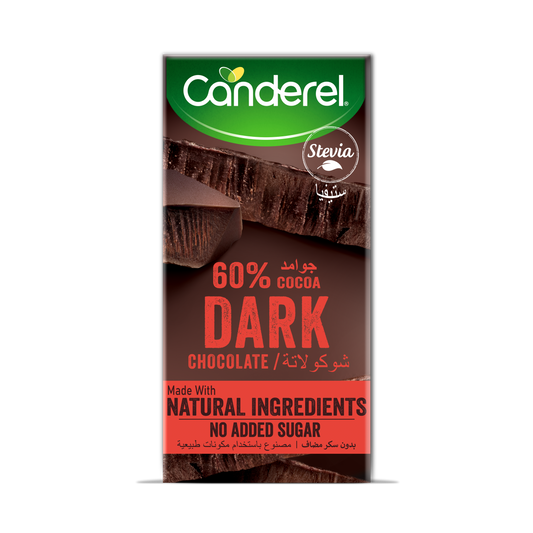 Canderel Dark Chocolate,60% Cocoa, No Added Sugar 75gm