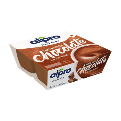 Alpro Soya Dessert Chocolate 4 x 125g, 100% Plant Based And Dairy Free, Suitable For Vegans