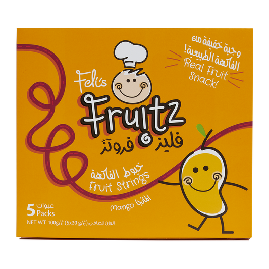 Feli's Fruitz Mango Fruit Strings - Real Fruit Snack - Vegan- Gluten Free 100gm (5x20gm)