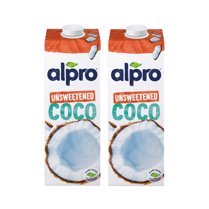 Alpro Drink Coconut No Sugars/ Unsweetened Dual Pack (1l x2), 100% Plant Based And Dairy Free, Suitable For Vegans, Naturally Free From Lactose, Rich In Nutrients
