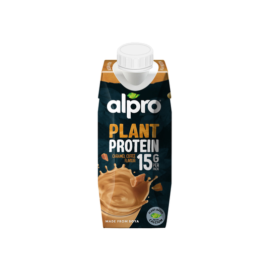 Alpro Soya High Protein Caramel Coffee Drink 250ml, 100% Plant Based And Dairy Free, Suitable For Vegans, Naturally Free From Lactose, Rich In Nutrients