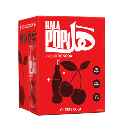 HALAPOP Probiotic Soda Cherry Cola Pack of 4 - (250mlx4)