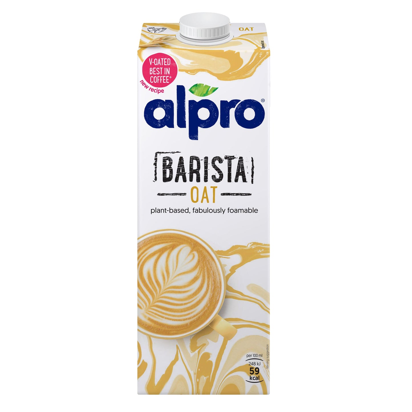 Alpro Barista Oat Drink 1L, (Pack of 4),New Recipe, Voted Best in Coffee, 100% Plant Based And Dairy Free, Suitable For Vegans, Naturally Free From Lactose, Rich In Nutrients