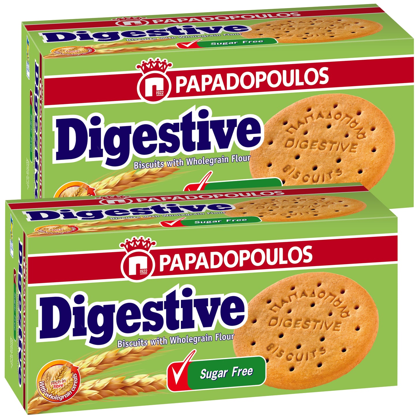 Digestive Biscuits With Wholegrain Flour, Sugar Free 250gm Dual Pack - Promo