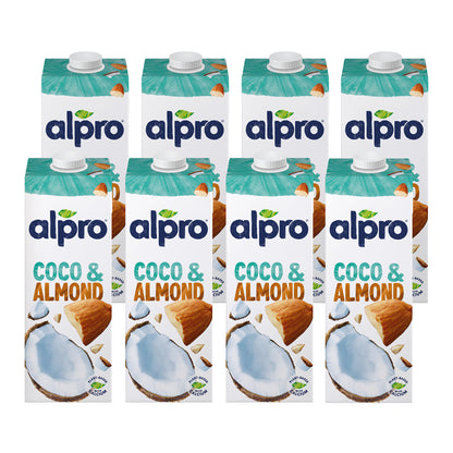 Alpro Drink Coconut-Almond (1l x 8), 100% Plant Based And Dairy Free, Suitable For Vegans, Naturally Free From Lactose, Rich In Nutrients