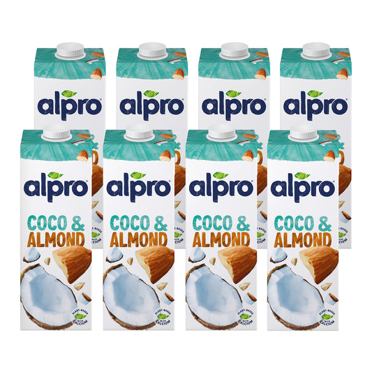 Alpro Drink Coconut-Almond (1l x 8), 100% Plant Based And Dairy Free, Suitable For Vegans, Naturally Free From Lactose, Rich In Nutrients