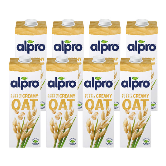 Alpro Drink Oat (1l x 8), 100% Plant Based And Dairy Free, Suitable For Vegans, Naturally Free From Lactose, Rich In Nutrients