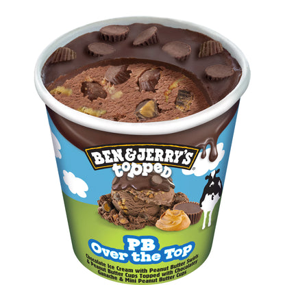 Ben & Jerry's Topped Peanut Butter Swirls & Cups Over The Top 473ml