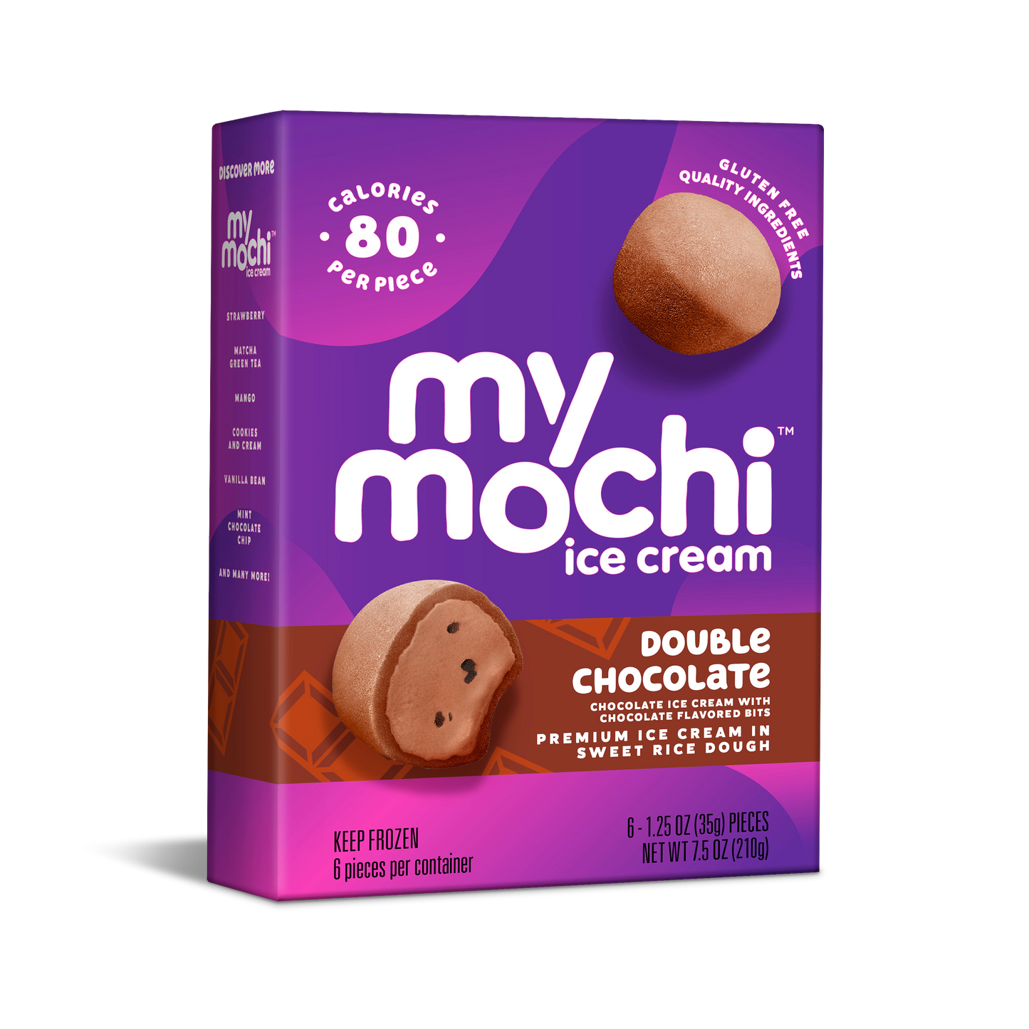 My/Mochi Ice Cream Double Chocolate. 6pc, 210g (Frozen)