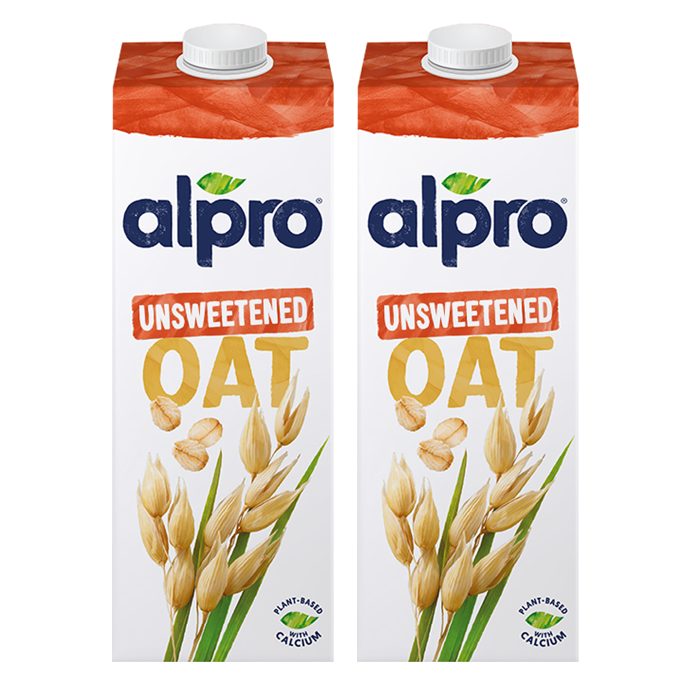 Alpro Drink Oat No Sugars/ Unsweetened Dual Pack (1l x 2), 100% Plant Based And Dairy Free, Suitable For Vegans, Naturally Free From Lactose, Rich In Nutrients