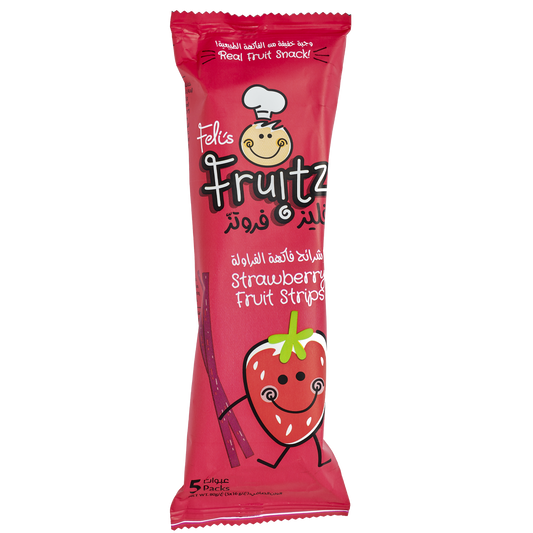 Feli's Fruitz Strawberry Fruit Strips - Real Fruit Snack - Vegan- Gluten Free 80gm (5x16gm)