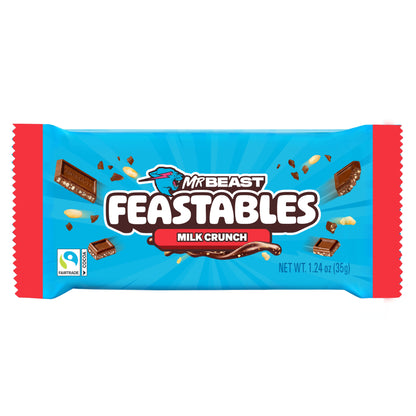 Mr Beast Feastables Milk Chocolate Crunch Bar 35gm, Made with Grass-Fed Milk Chocolate and Organic Cocoa