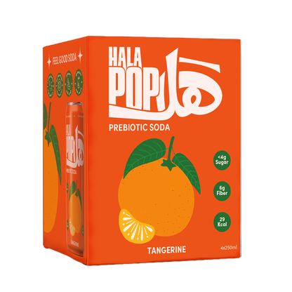 HALAPOP Probiotic Soda Tangerine Pack of 4 - (250mlx4)