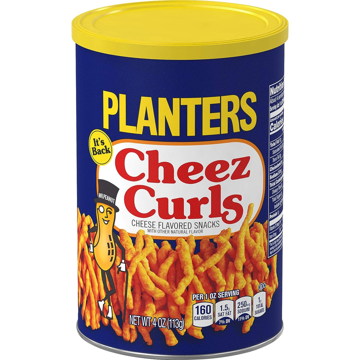 Planters Cheez Curls Cheese Flavored Snacks,Canister 2.75 Oz