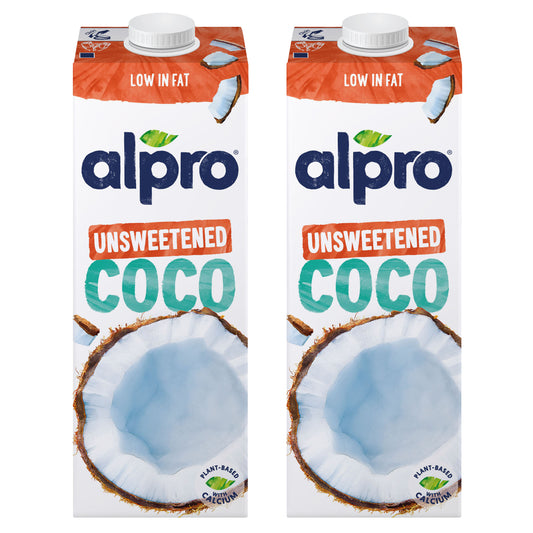 Alpro Drink Coconut No Sugars/ Unsweetened Dual Pack (1l x2), 100% Plant Based And Dairy Free, Suitable For Vegans, Naturally Free From Lactose, Rich In Nutrients