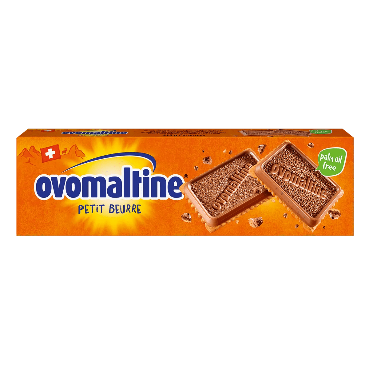 Ovomaltine Petit Beurre Swiss Biscuit with 52% Milk Chocolate,145g