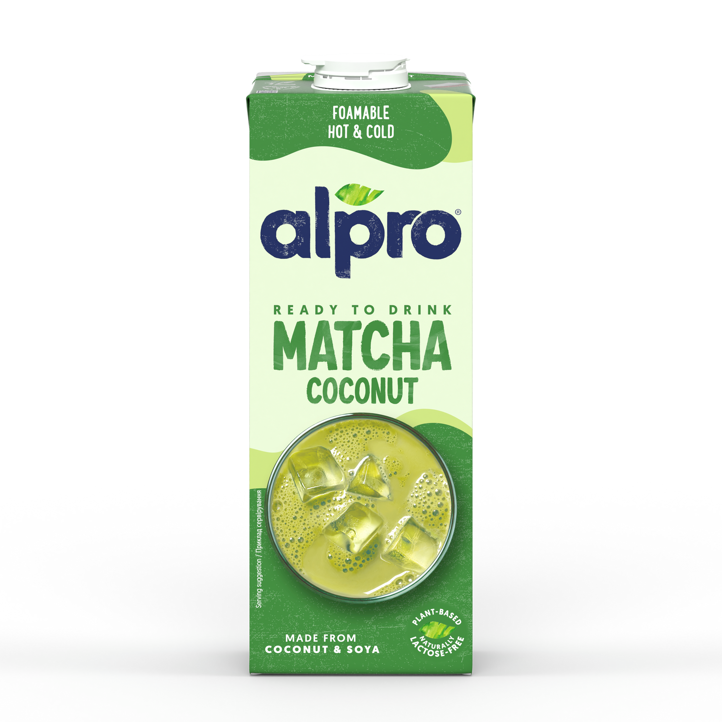 Alpro Matcha Coconut 1L, 100% plant-based matcha beverage with coconut, Rich in Nutrients.