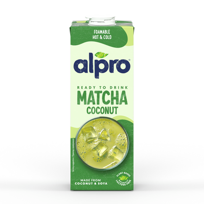 Alpro Matcha Coconut 1L, 100% plant-based matcha beverage with coconut, Rich in Nutrients.